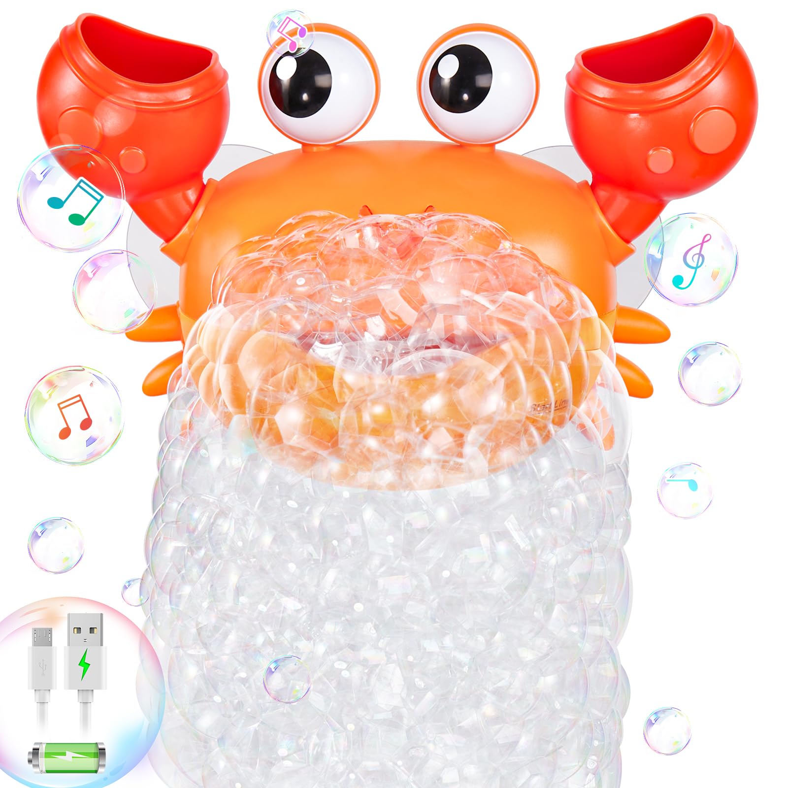 Gigilli Rechargeable Crab Musical Bubble Maker Bath Toy