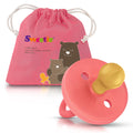 SWEETIE Natural Rubber Rounded Baby Pacifier (12-18 Months, Pink)