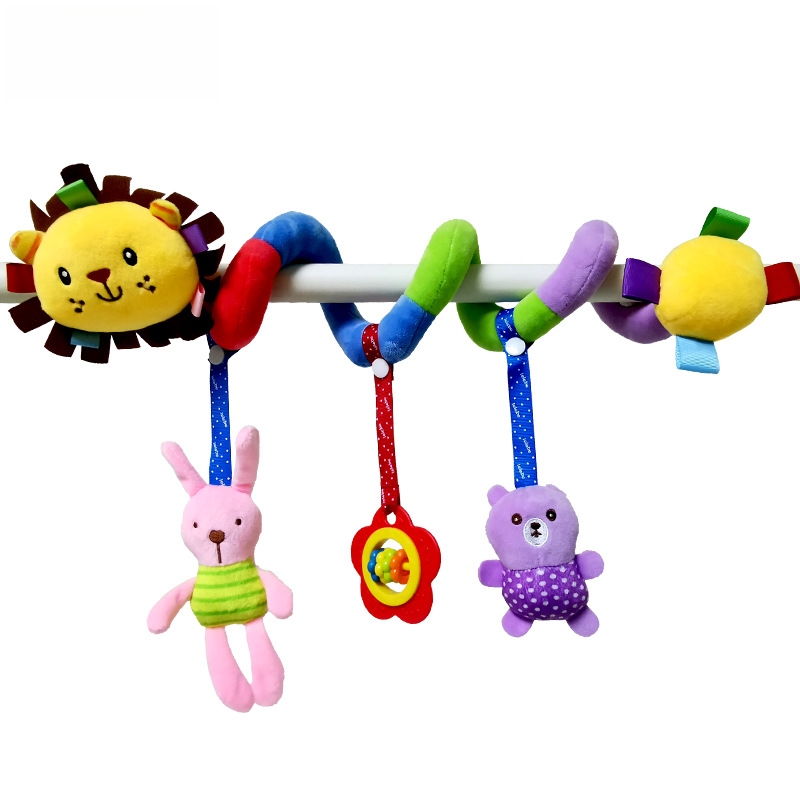 Baby Crib Hanging Toy with Colorful Tag and Plush Bells