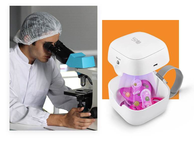 Pacifier Sterilizer with UV Light – Portable Storage Box