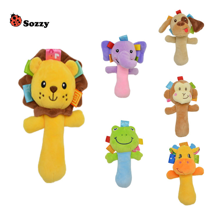 SOZZY Plush Baby Rattle Animal Handheld Toy