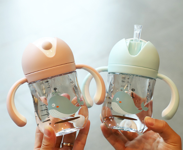 Baby Training Cup with Handle and Weighted Straw