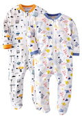 Marquebaby Organic Cotton Zip-Front Baby Boy Footed Romper (24 Months)