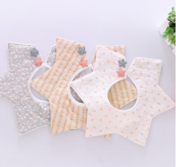 Star Bib - New Pure Cotton Waterproof Baby Bib