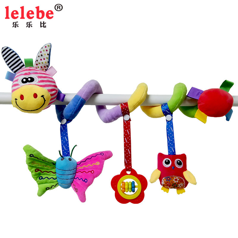 Baby Crib Hanging Toy with Colorful Tag and Plush Bells