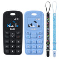 Aolso 2-Pack Remote Control Baby Teething Toy with Clips (Black & White)