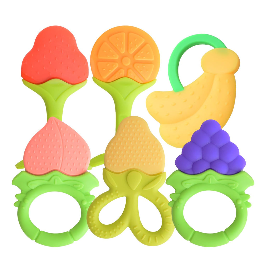 6-Piece Soft Silicone Baby Teething Toy Set
