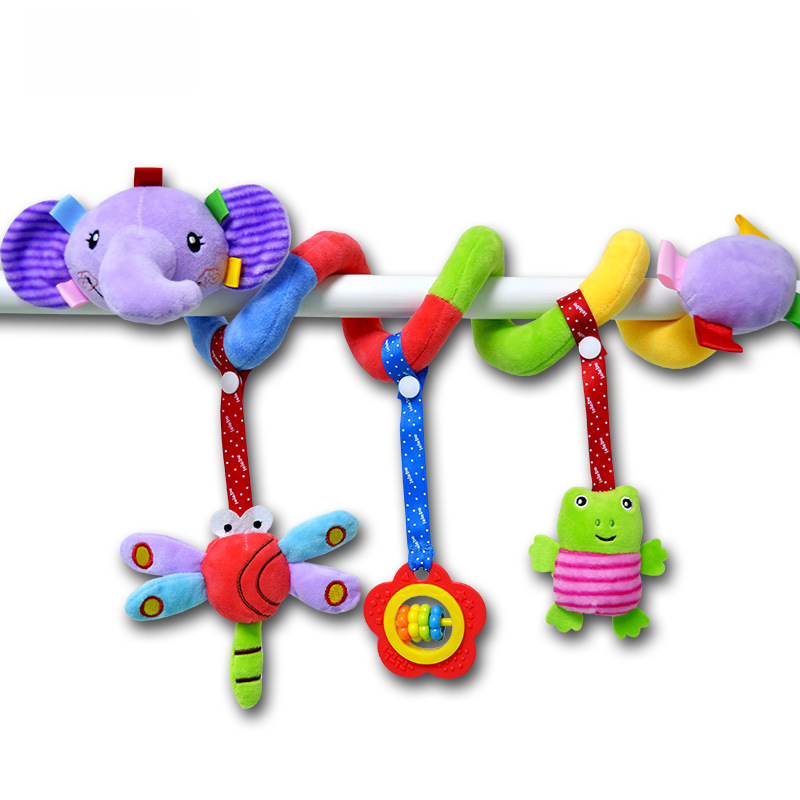 Baby Crib Hanging Toy with Colorful Tag and Plush Bells