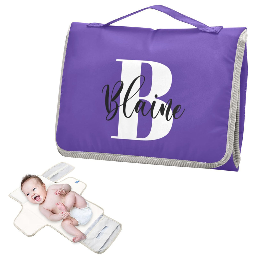 Portable Baby Diaper Changing Pad Station with Built-in Pillow (Dark Purple)