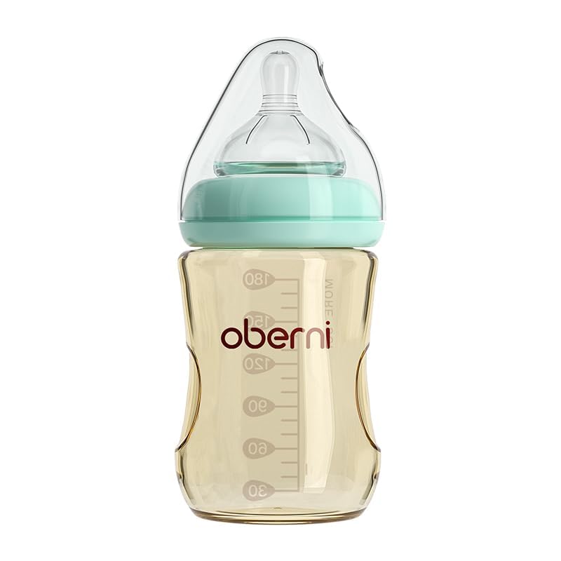 Oberni PPSU Anti-Colic Slow-Flow Baby Bottle (6 oz) - Blue