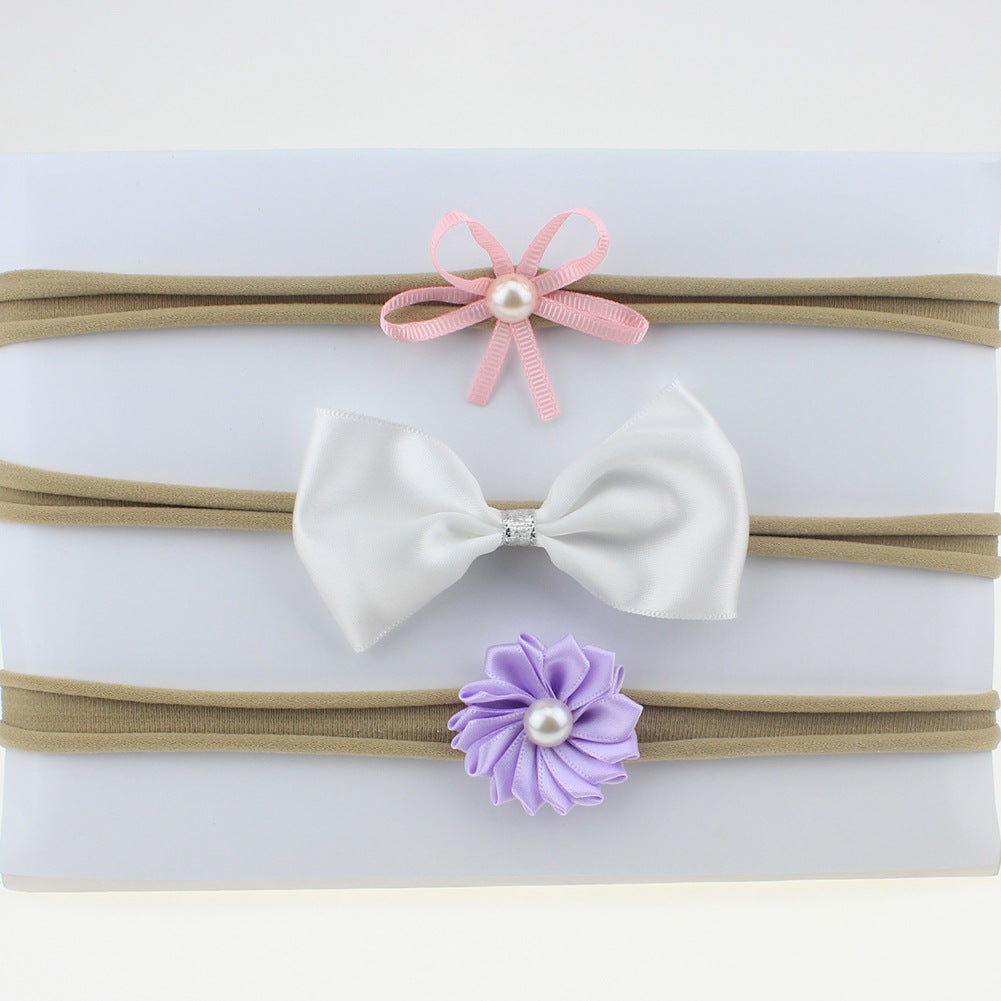 3-Piece Children's Hair Accessories Set with Floral Headband