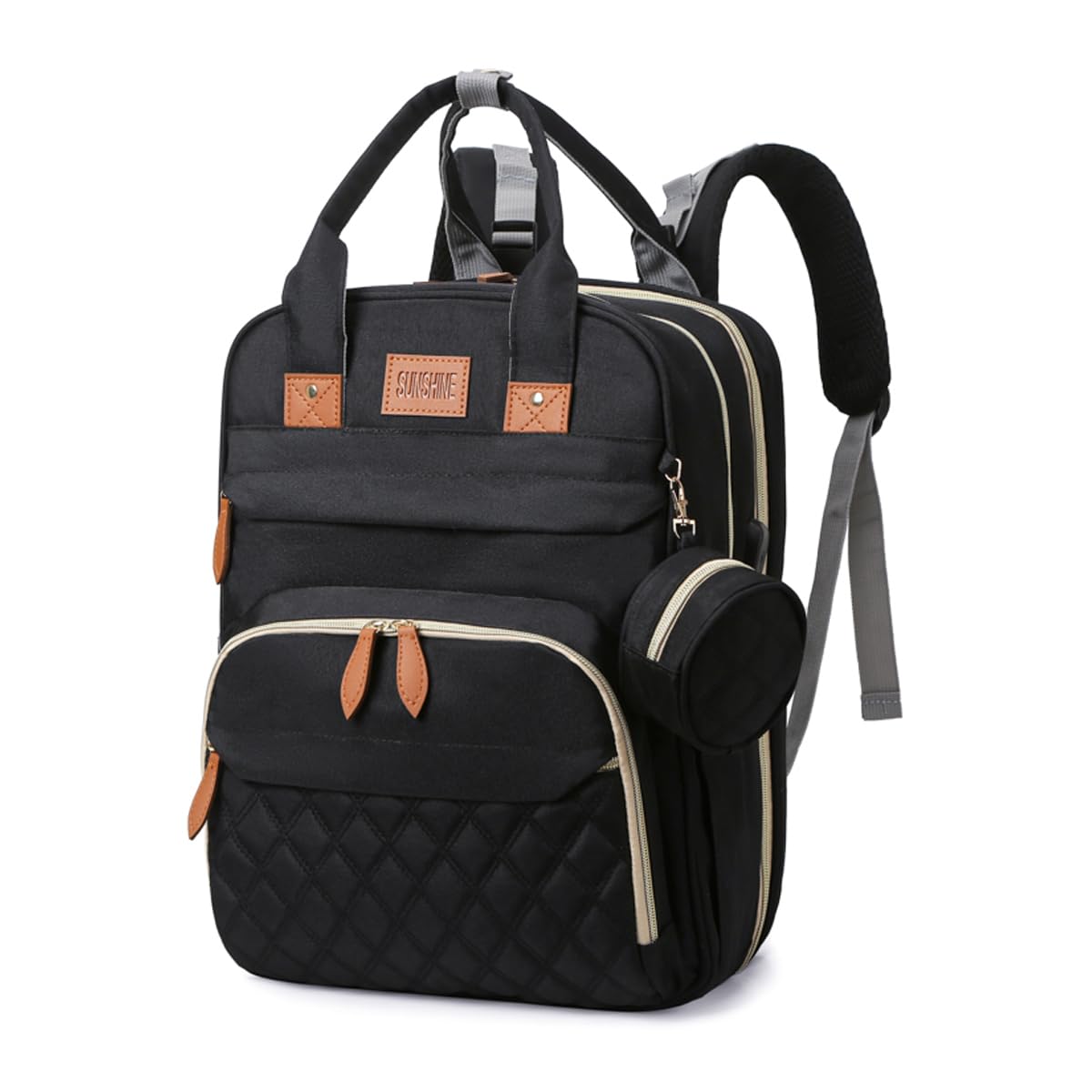 Multifunctional Waterproof Large Capacity Travel Diaper Bag Backpack (Gray)