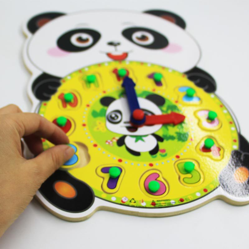 Cartoon Puzzle Shape Clock Matching Toy for Kids