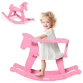 Belleur Wooden Toddler Rocking Horse with Removable Fence - Pink