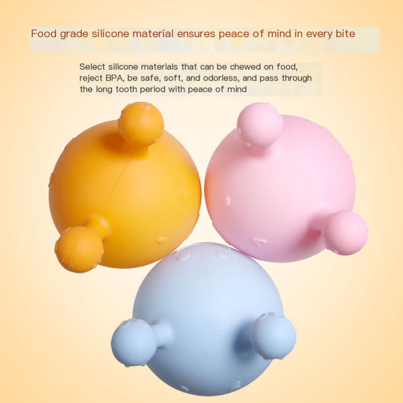 Mushroom Teether Rattle Toy - Liquid Silicone Design