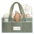 Luxury Cotton Rope Portable Baby Diaper Caddy Organizer & Nursery Basket (Green)