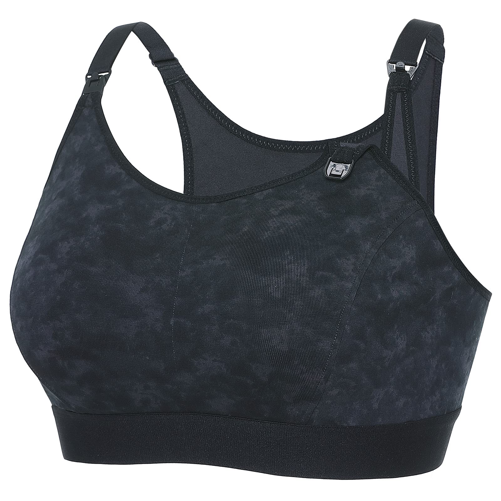 Gratlin Plus-Size Cotton Nursing Sports Bra (Dark Grey, Small)