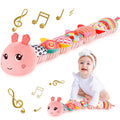 TURKIDS Pink Musical Stuffed Caterpillar Developmental Sensory Toy