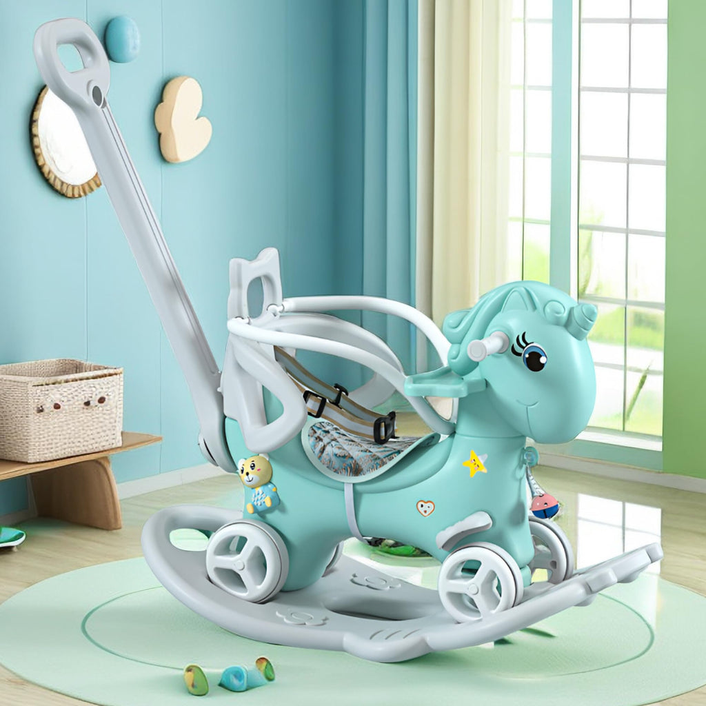 Legendstone 4-in-1 Toddler Rocking Horse and Balance Bike - Blue