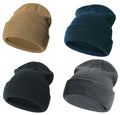 Urban Virgin 4-Pack Soft Knit Toddler & Infant Winter Beanie Caps (Navy/Grey, 3M-2T)