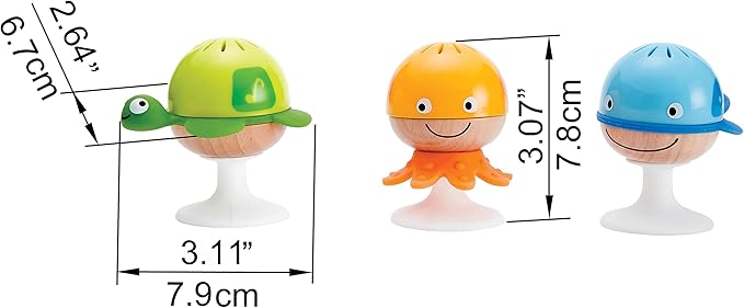Hape Put-Stay 3-Piece Sea Animal Suction Rattle Toy Set