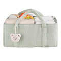 Dahey Portable Baby Diaper Caddy Organizer with Bear Nursery Basket (Green)