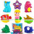 Color-Changing No-Hole Animal Bath Toy Set with Book and Bag