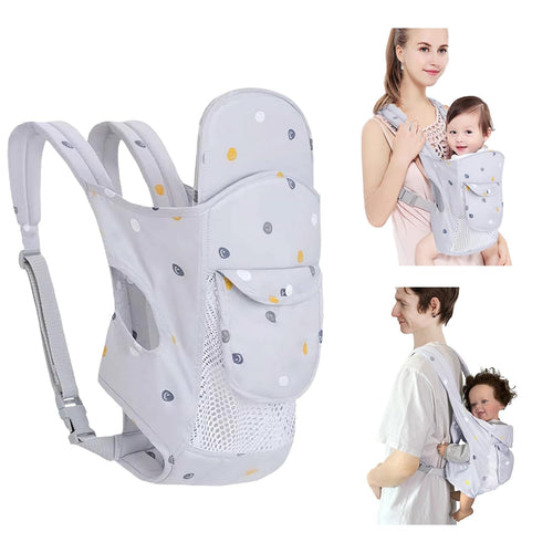 4-in-1 Soft Newborn-to-Toddler Baby Carrier with Pocket (Gray)