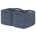 Kriitools 2-Piece Rectangle Decorative Rope Storage Basket Set (Mixed Blue)