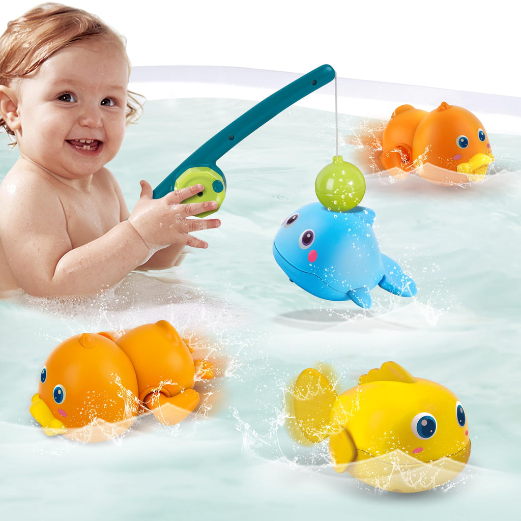 Dwi Dowellin Mold-Free Magnetic Fishing and Floating Bath Toy Set