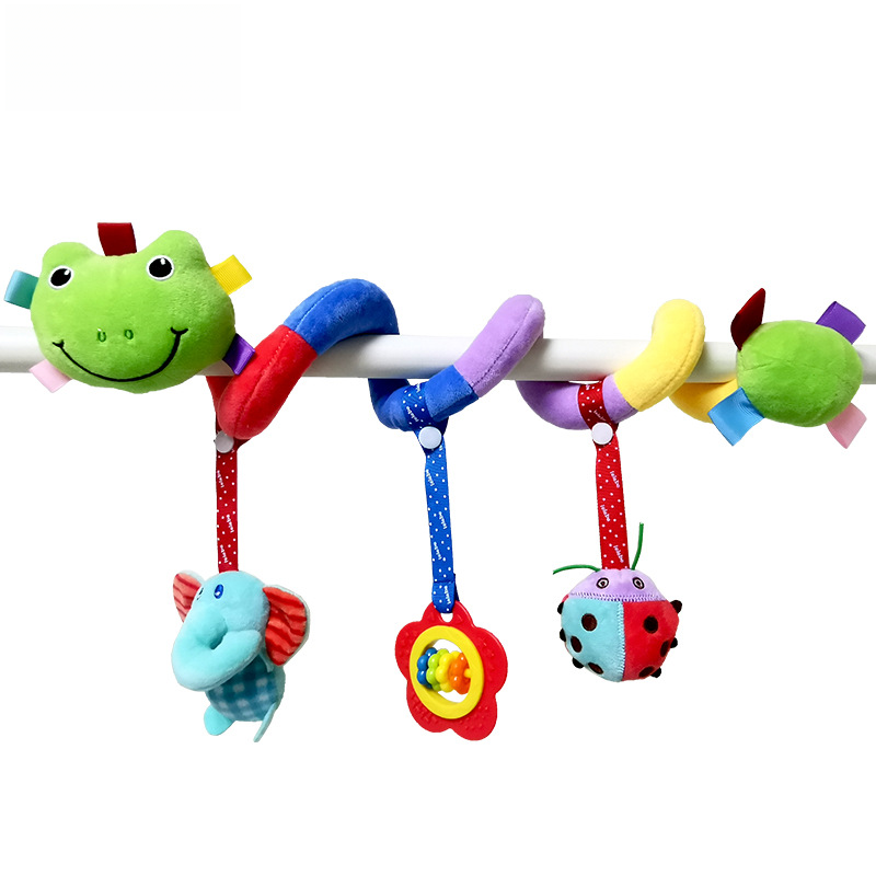 Baby Crib Hanging Toy with Colorful Tag and Plush Bells