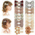 20-Piece Cotton Fully-Lined Baby Girl Hair Bow Clips & Barrettes Set