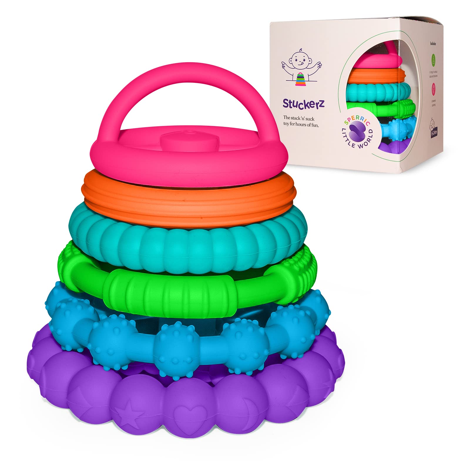 Soft Silicone Stacking Rings and Teething Toy Set