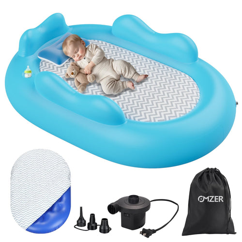 61-Inch Portable Inflatable Toddler Travel Air Bed with Safety Bumpers & Cover