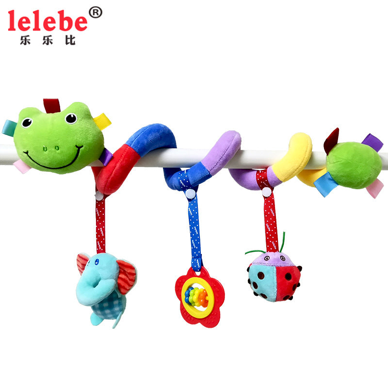 Baby Crib Hanging Toy with Colorful Tag and Plush Bells