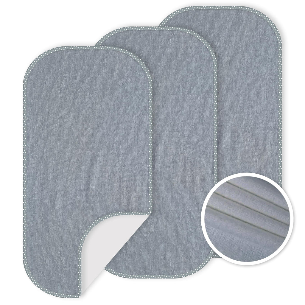 Waterproof Reusable Baby Changing Pad Liners 3-Pack (Gray)