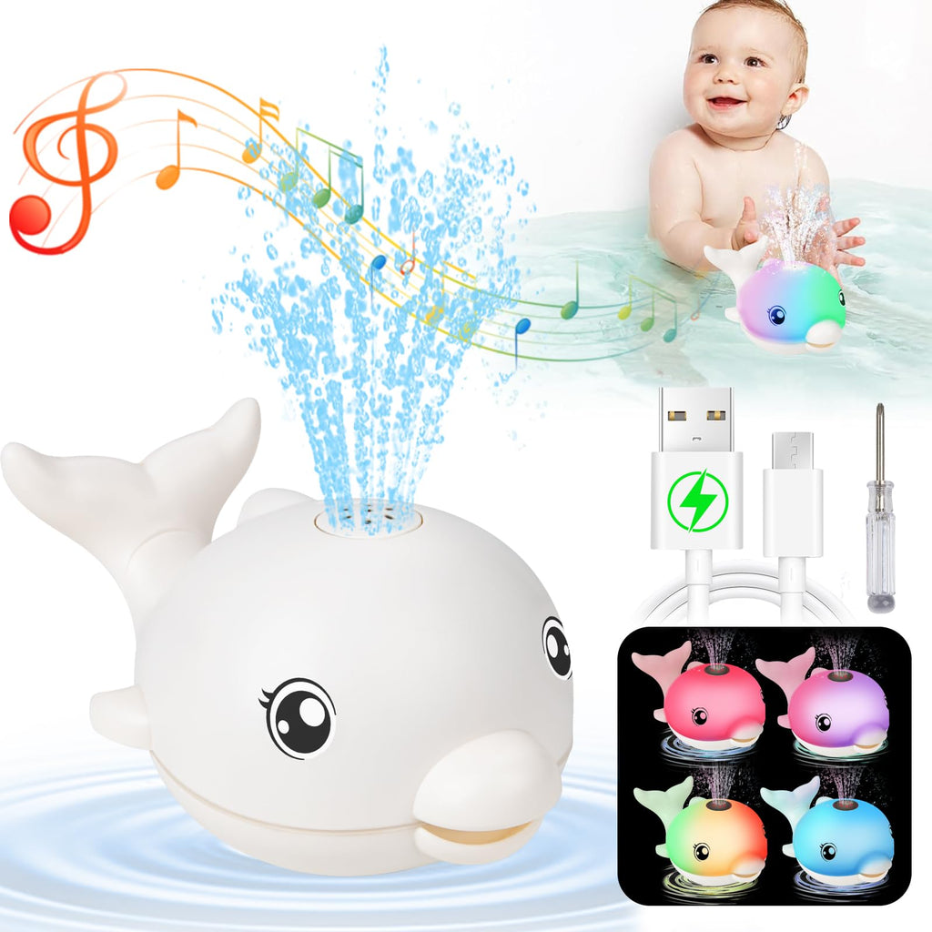 Rechargeable Light-Up Dolphin Water Spray Bath Toy