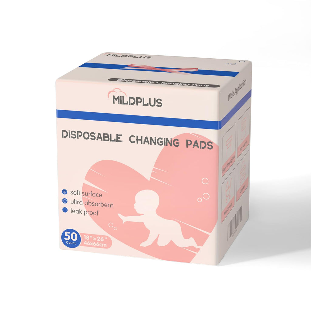 Waterproof Disposable Baby Changing Pad Liners 50-Pack 18"x26"