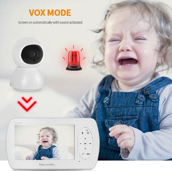 1080P 4.3" Smart Baby Monitor with Remote Pan-Tilt-Zoom & Night Vision