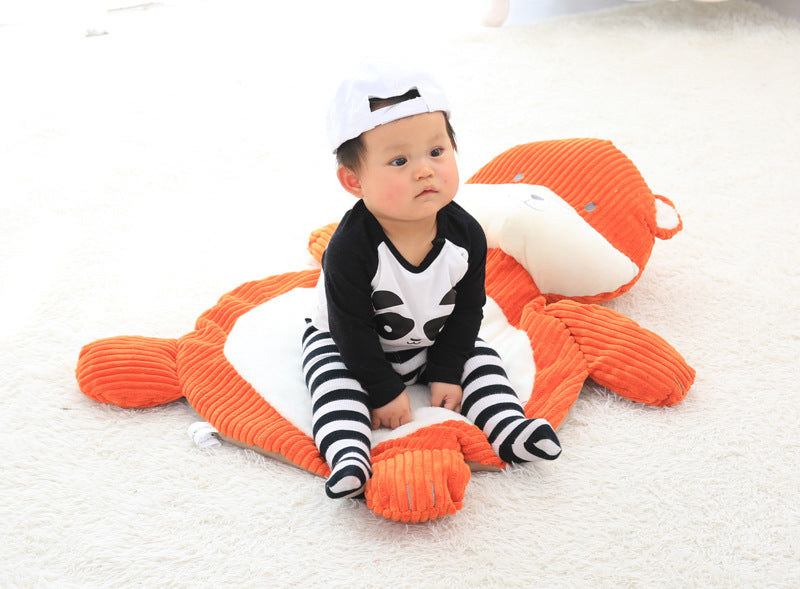 Plush Cute Cartoon Elephant and Fox Baby Play Mat