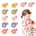 12-Piece Cute Plush Flower Baby Girl Hair Clips & Hairpins Set