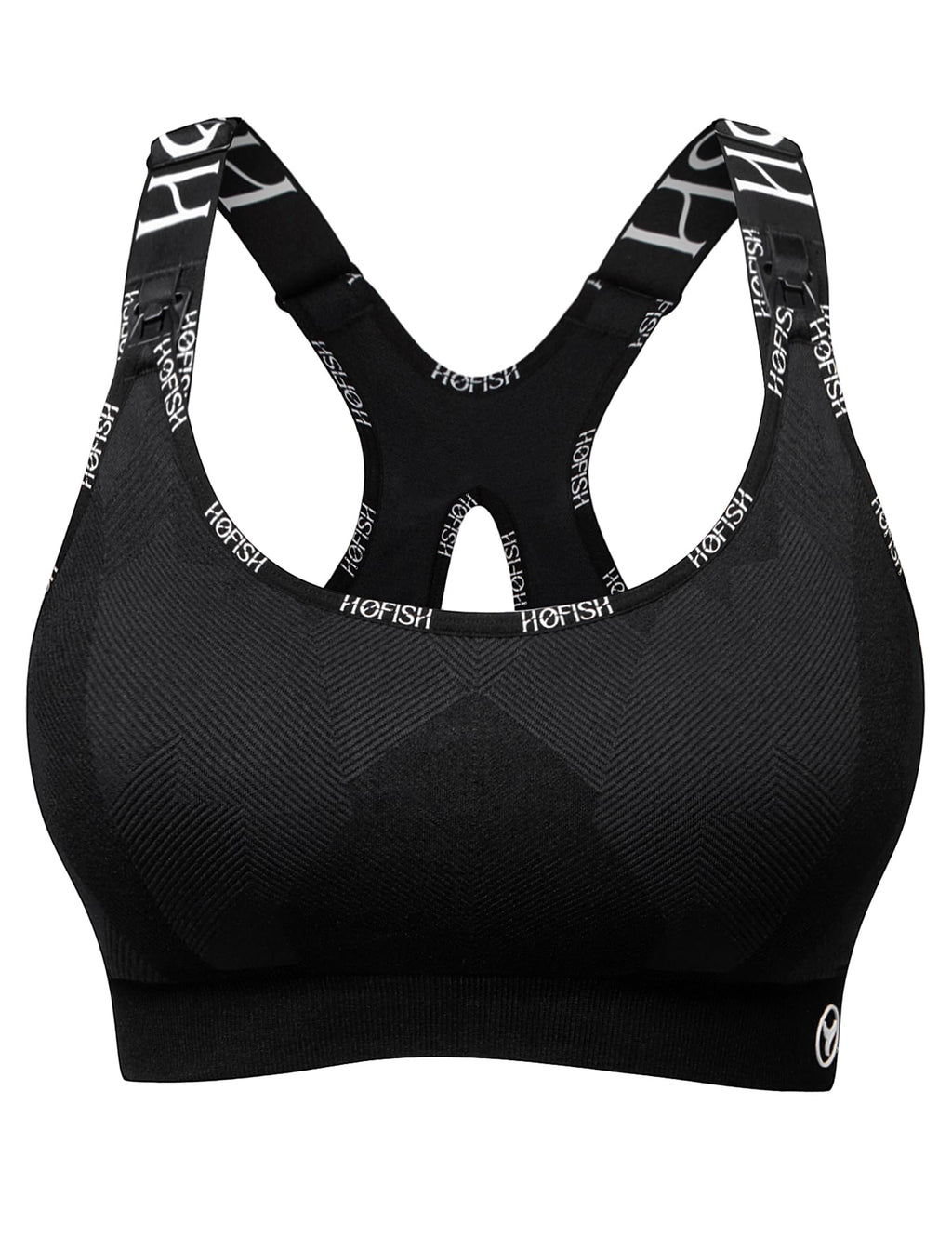 HOFISH Seamless Soft Nursing Sports Bra (Black, XL)