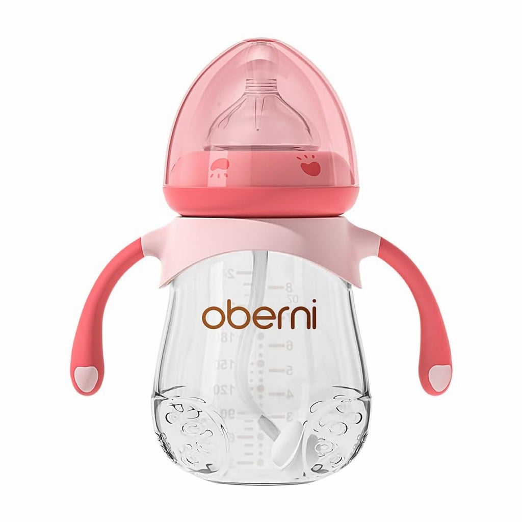 Oberni Anti-Colic Wide-Neck Baby Bottle (8 oz) - Pink