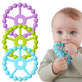 Seposeve 3-Pack Silicone Ring Baby Teething Toy Set