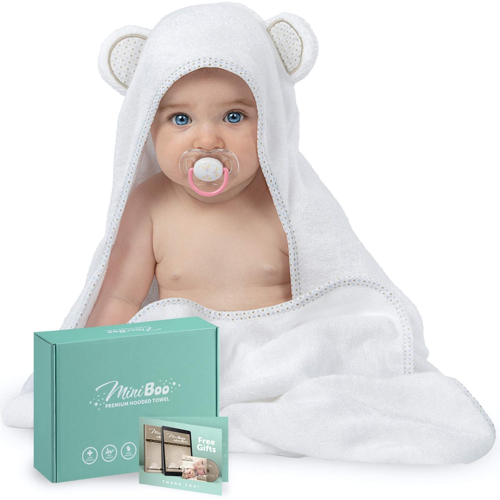 Ultra-Soft Hypoallergenic Bamboo Hooded Baby Bath Towel