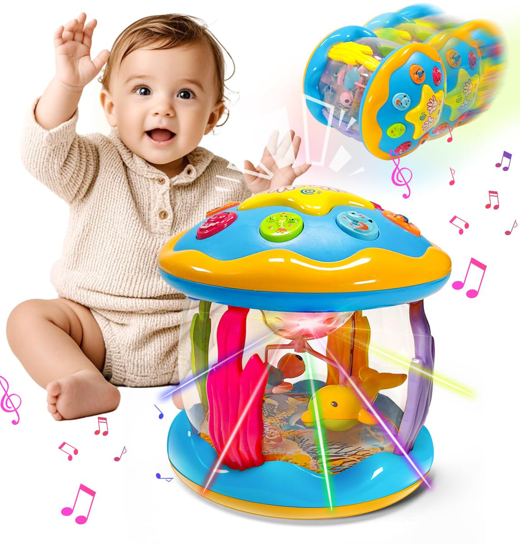 CWYQ Light-Up Rotating Musical Baby Crawling and Tummy Time Toy