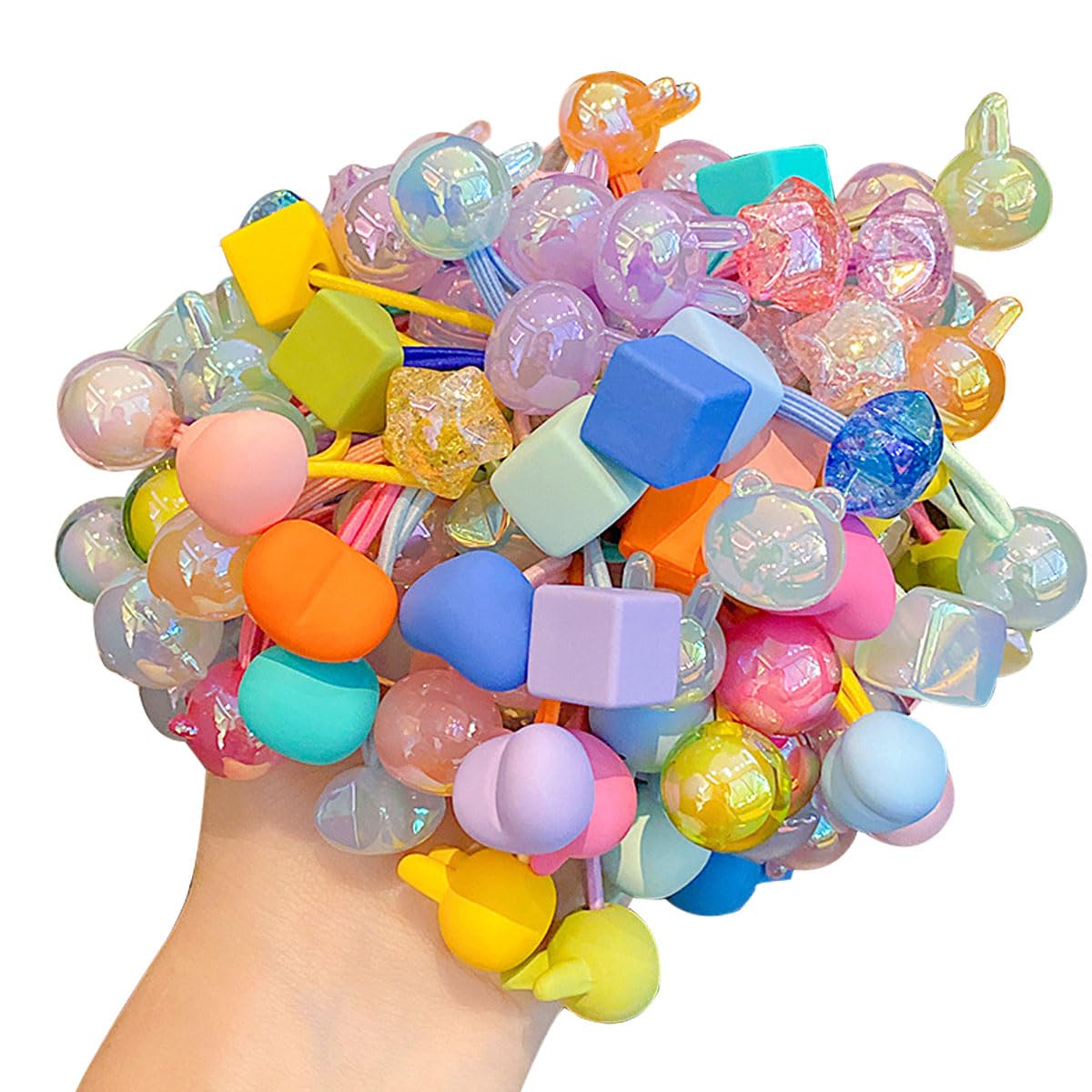 30-Piece Multicolor Soft Elastic Baby Hair Ties & Scrunchies Set