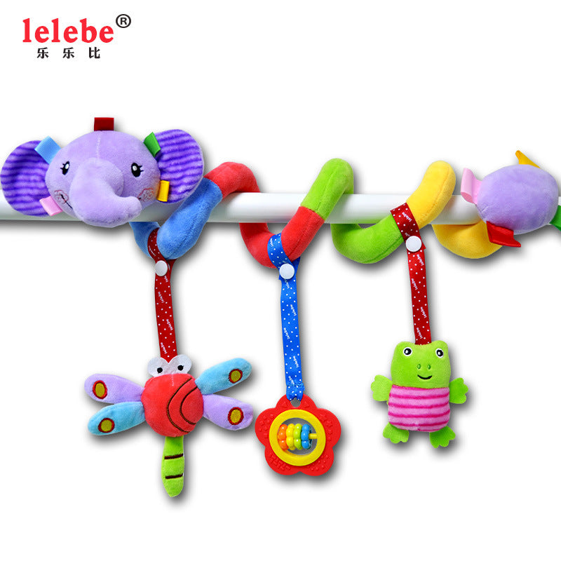 Baby Crib Hanging Toy with Colorful Tag and Plush Bells