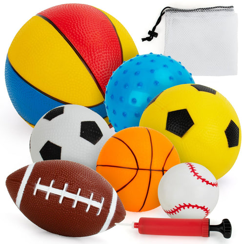 7-Piece Soft Foam Toddler Sports Ball Set with Bag
