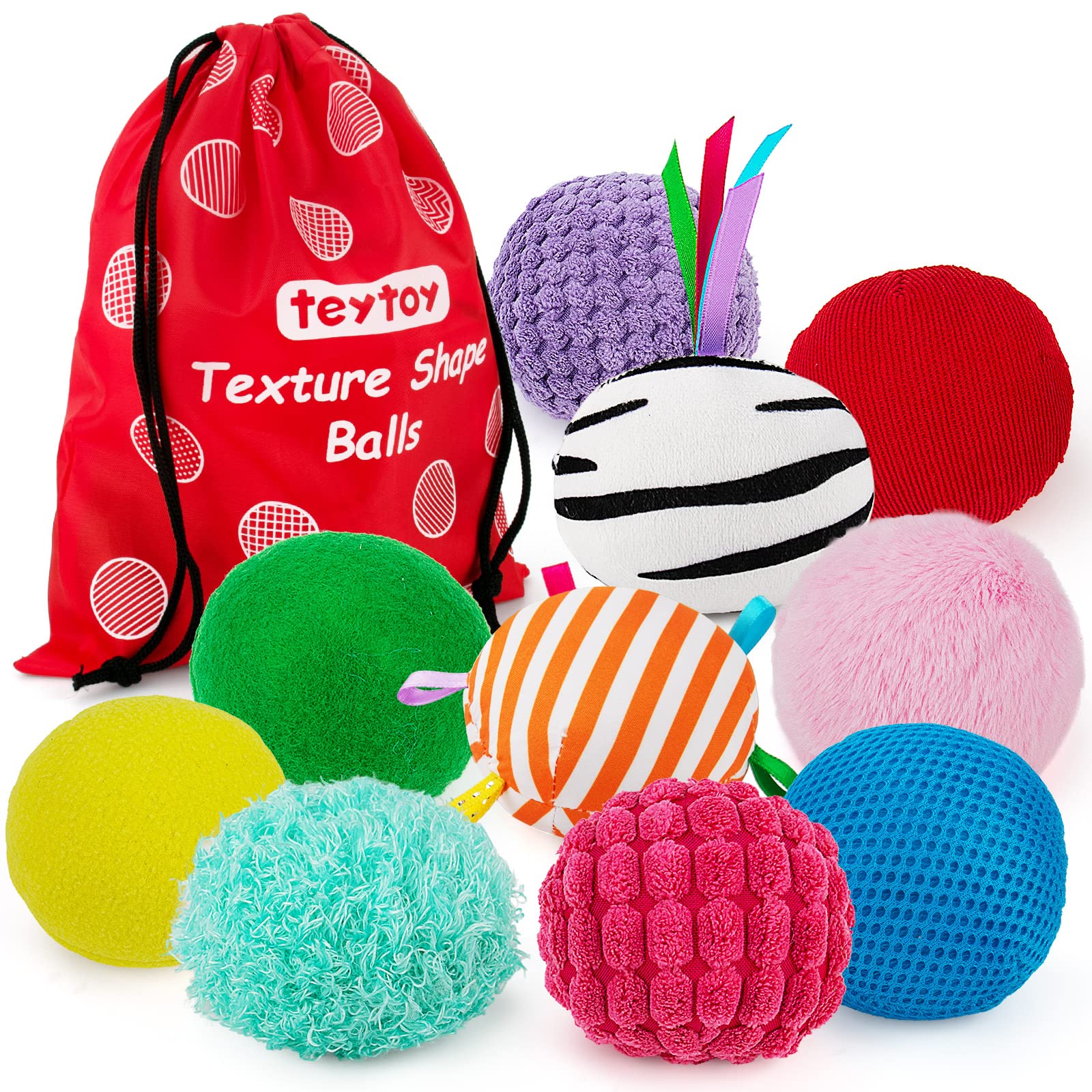 10-Piece Montessori Baby Sensory Texture Ball Set